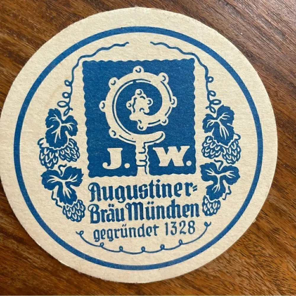 Set of 2 European Paper Beer Coasters Munich and Vienna